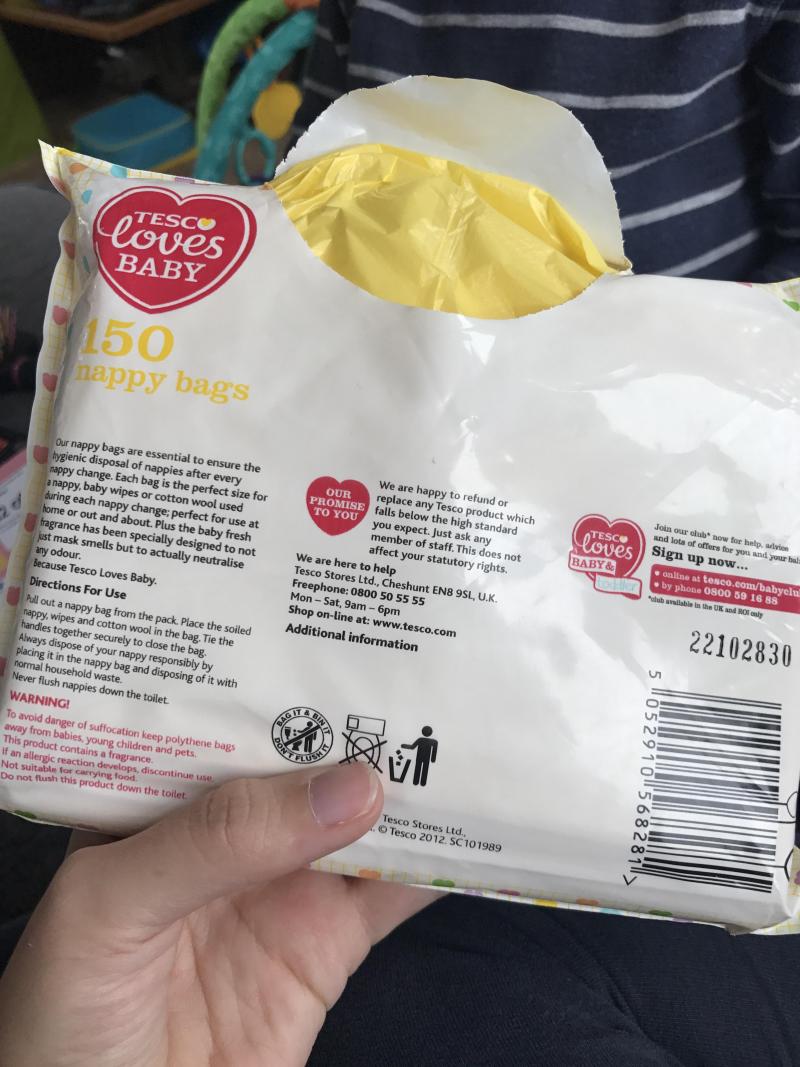 Tesco nappy bags hot sale