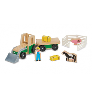 NEW!! Melissa and Doug 19392 Classic Wooden Farm Tractor 