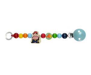 Wooden Baby Toy Pirate Pacifier Chain Clip