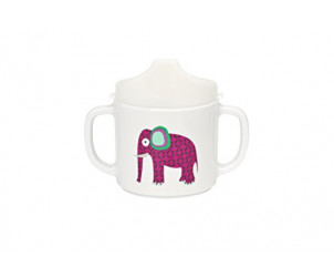 Wildlife Elephant 2-Handle Cup with Lid and Silicone