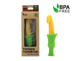 Silicone Teething Toothbrush with Suction Stand