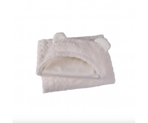 Marshmallow teddy bear ear blanket