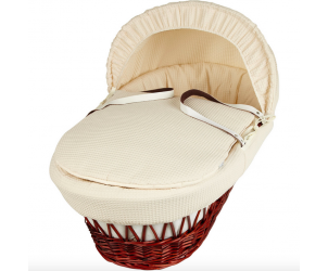 Waffle dark wicker moses basket