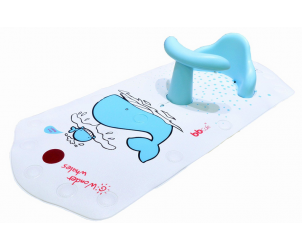 Non-Slip Safety Bath Seat & Extra Long Bath Mat