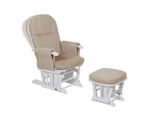 Deluxe Reclinable Glider Chair and Stool