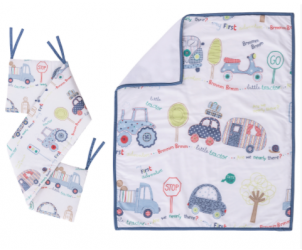 Travelling Times Crib Coverlet Bumper