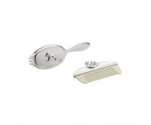 Silver Plated Hairbrush and Comb
