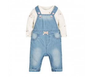 Denim Dungarees and Bodysuit Set