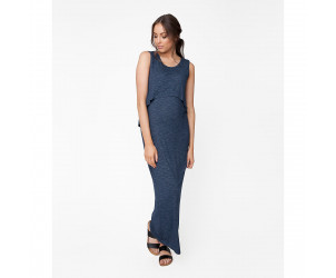 Swing Back Denim Marl Maternity Maxi Dress