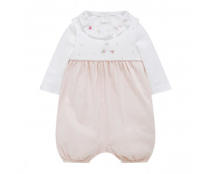 Floral Bibshorts And Bodysuit Set