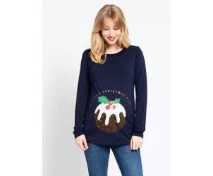 My Little Christmas Pudiing Maternity Top