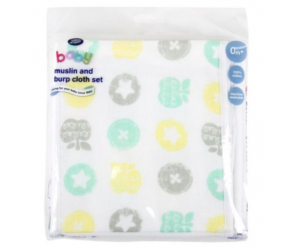 Baby Muslin and Burp Cloth Set