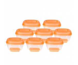 vital baby Pots de congélation repas mini 4 m+ 90 ml, orange lot de 4