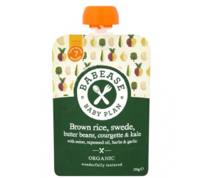 Organic Brown Rice, Swede, Butter Beans, Courgette & Kale 7m+