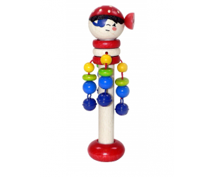 Wooden Baby Toy Pirate Rattle Stick