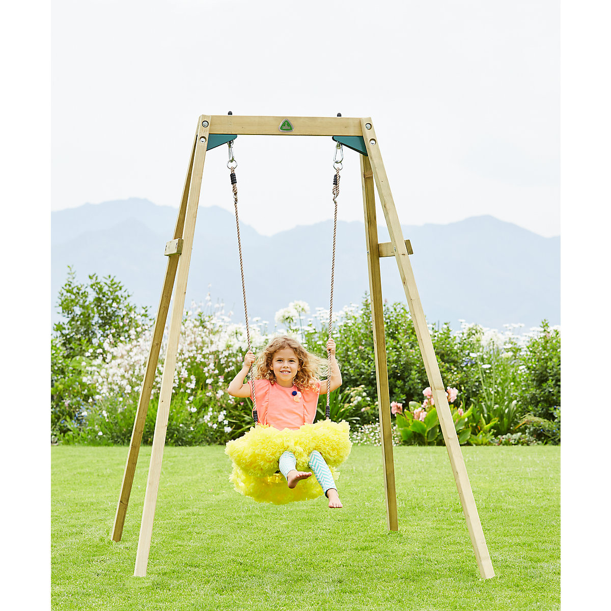 Wooden deals single swing