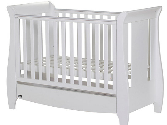 Tutti bambini white top sleigh cot bed