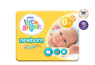 Asda Little Angels Newborn Tiny Baby Nappies Size 0 Reviews