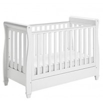Eva Sleigh Cot Bed Dropside with Drawer Babymore