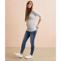 Tuxedo Stripe Under The Bump Skinny Maternity Jeans
