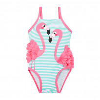 Stripe flamingo swimsuit