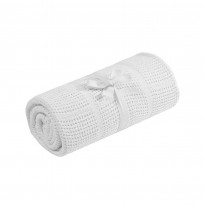 Crib or moses basket cellular cotton blanket 