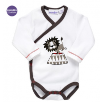 Giraffe and Friends Long Sleeved Kimono Bodysuit - lion