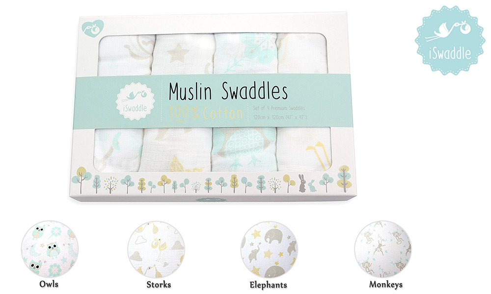 Baby Muslin Swaddle Blankets from iSwaddle